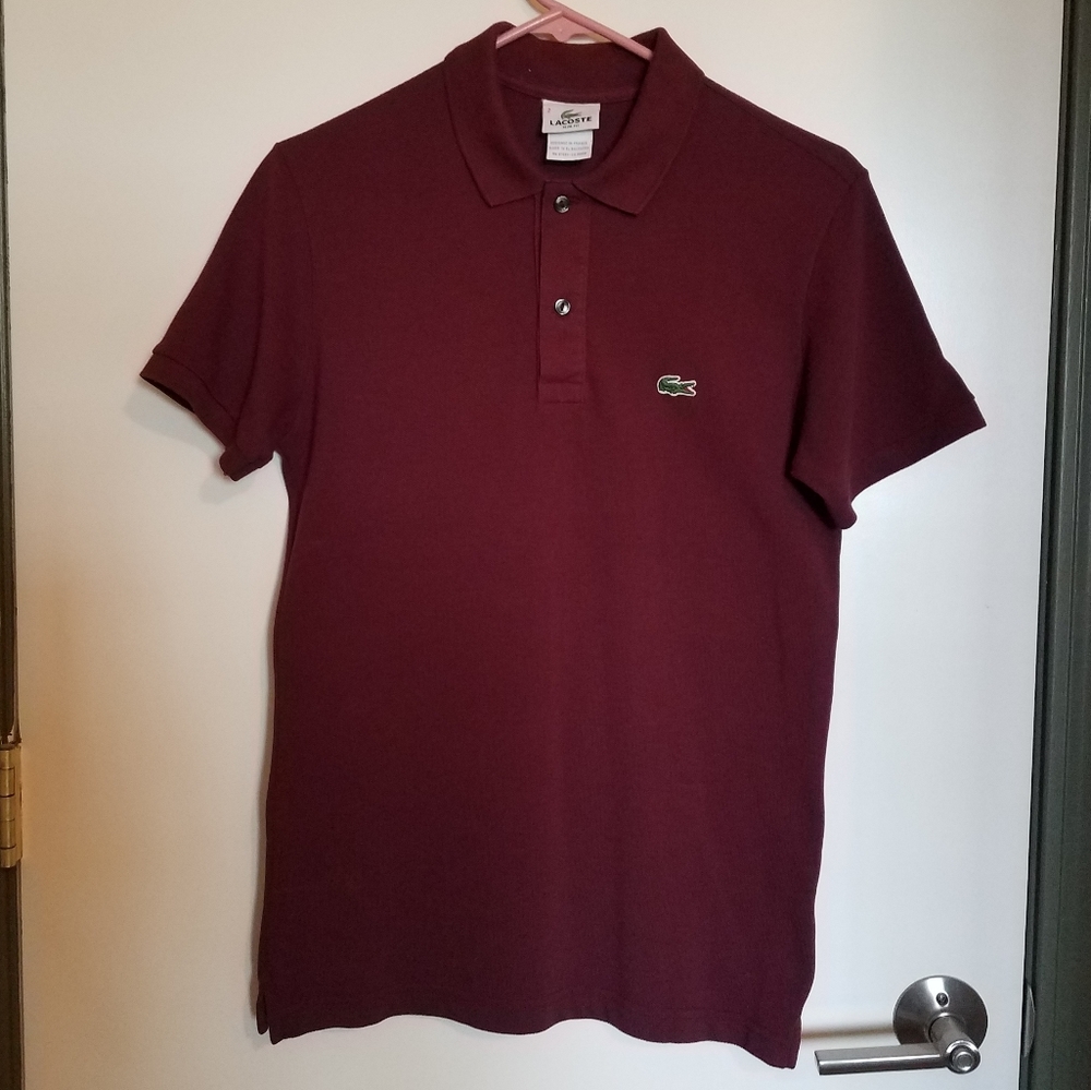 Lacoste Burgundy Polo Shirt (Slim-Fit)